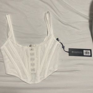 White crop tank top bustiers- white fox